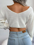 'Lumina' Cropped Cross-Knot Knit Sweater - Celes Fashion
